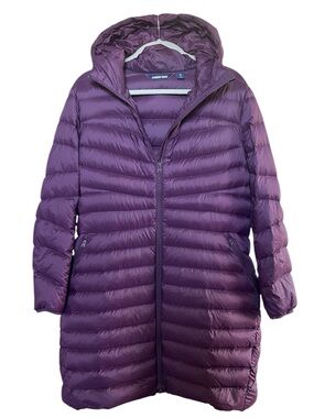 Lands End packable down filled long parka jacket